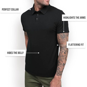 Camiseta Polo para Hombre OEM, Negra con Detalle de Cuello en Contraste, Informal de Verano y para el Trabajo - Product Image 5
