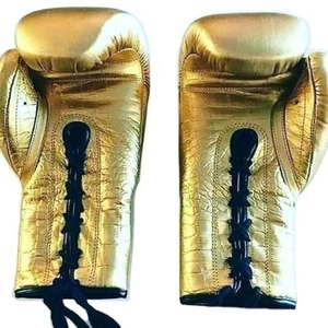 Ventas calientes Guantes de boxeo con cordones Guantes de competición de boxeo de buena calidad Correa de muñeca ajustable Guantes de boxeo hechos a medida - Product Image 1
