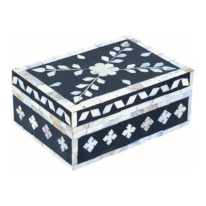 Caja de almacenamiento moderna para decoración del hogar, joyero con incrustaciones de madreperla de resina, caja de anillo de Material de madera para decoración de cajas de salida de oficina en casa - Product Image 6