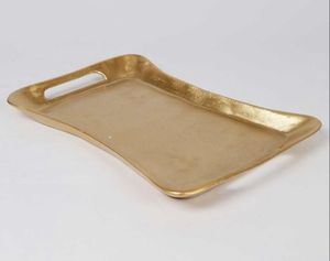 Plateau de conception de finition plaqué argent brillant pour la conception de décor de vaisselle plateau de service de conception en métal en acier de qualité la plus récente - Product Image 3