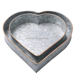 Round Silver Art Deco Storage Tray with <b>Rustic</b> Galvanized Finish Eco-Friendly Outdoor Living Room Use Durable Design <b>Door</b> Mount - Product Image 1