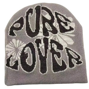 Gorro de invierno para hombre 2025 mezcla de lana negra doble punto transpirable personalizado moda ala cálido puño barato OEM negocio - Product Image 1
