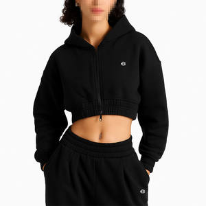 Ensemble de survêtement pour femmes avec sweat à capuche zippé et pantalon de jogging en molleton de coton lourd, vente en gros OEM, streetwear, deux pièces - Product Image 3