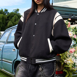 Vestes Letterman College Varsity pour hommes personnalisées 100% laine Veste de baseball coupe-vent brodée en chenille avec boutons - Product Image 6