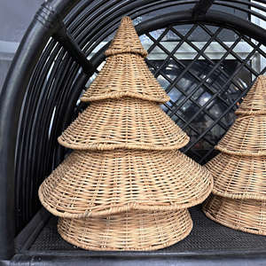 Décoration de sapin de Noël en rotin tissé à la main |   Ornement de vacances en osier naturel pour la maison, le bureau et l'affichage festif - Product Image 2