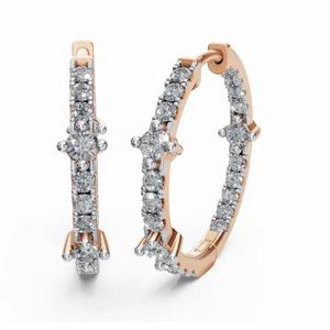 ต่างหูเพชรทรงกลม Radiances Vow ทอง 9 KT 14 KT 18 KT  งานเจียระไนแบบกลม ผลิตจากเพชรเลี้ยงในห้องปฏิบัติการ ขายส่งเครื่องประดับ รับผลิตแบบ OEM สำหรับธุรกิจ B2B ผู้ส่งออก - Product Image 4