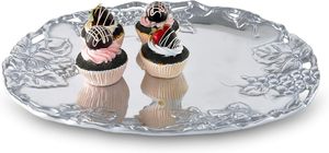 Plateau de service en métal poli très demandé, plateau décoratif léger et luxueux pour les boissons, les desserts, la table ou la présentation de cadeaux - Product Image 4