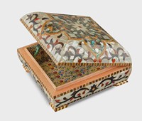 Boîte à bijoux en bois de luxe de haute qualité avec incrustation de nacre, motif floral fait à la main, fermeture à clé, artisanat Son Tra du Vietnam