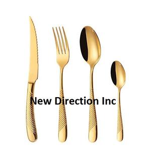 Couverts de cuisine de finition plaqués or au design fait à la main avec couverts de taille personnalisée pour décoration de table - Product Image 1