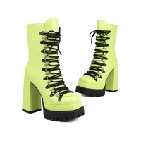 Bottes de créateur en microfibre pour femmes, chaussures à talons compensés, à enfiler, de différentes couleurs