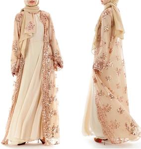 Thobe / Thawb 2022 robes modestes à manches longues pour les femmes musulmanes Abaya Dubai Abaya robe Polyester OEM Service noir Abaya - Product Image 5