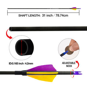 ID3.2/4.2/6.2 panah karbon murni panahan SP350 ~ SP1500 31 "panjang dapat disesuaikan 2.2" bulu Turki busur/busur campuran berburu - Product Image 5