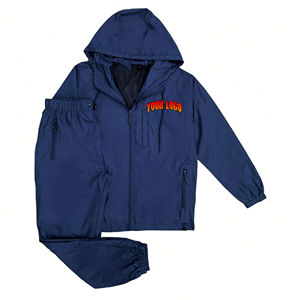 Contrast Color OEM Custom Logo <b>Men</b> Casual <b>Jogger</b> Set Two Piece Set Nylon Polyester Male <b>Cargo</b> Windbreaker Tracksuit for Boys - Product Image 4