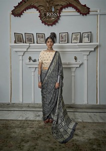 Nouveau catalogue de beauté intemporelle 'Surma' Designer exclusif Kantha Stiche Sarees noirs élégant Gajji tissu de soie indien pakistanais - Product Image 4