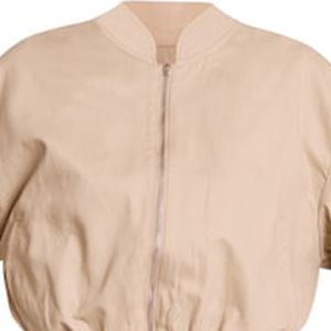 Chaqueta Bomber Corta de Lana con Dobladillo Burbuja, Unisex, Cuello en V, Cremallera Completa, Estilo Casual de Primavera, con Logo Frontal, Ropa Exterior Urbana de Moda - Product Image 6