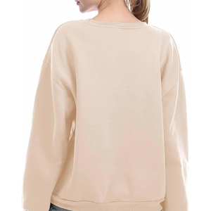 Oversized Loose Fit Long Fleece Sweatshirts Custom Logo Printed <b>Drop</b> Shoulder Winter Streetwear Anti-Wrinkle Breathable - Product Image 3