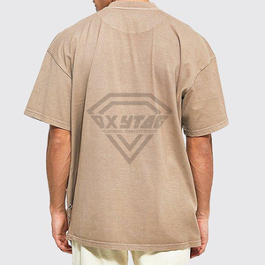 T-shirt classique surdimensionné personnalisé en détresse 100% coton Jersey poids moyen manches courtes motif solide T-Shirt en détresse - Product Image 2