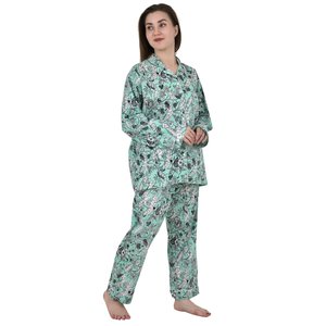 Ensemble de vêtements de salon et de sommeil imprimés indiens luxueux et doux en pur coton, motifs floraux faits à la main, imprimés 3 - Product Image 4