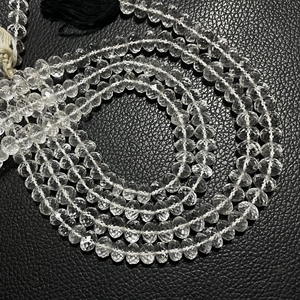 Cristal blanc calibré en usine Quartz à facettes Rondelle forme Briolette perles pour fournitures de bijoux - Product Image 5