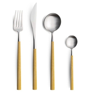 Cubiertos de plata a granel de baja MOQ para boda, cubiertos de acero inoxidable chapados en plata reutilizables, cubiertos, cuchillo, cuchara, tenedor, juego para comida - Product Image 6