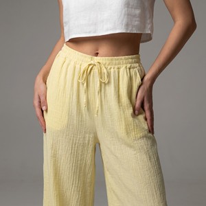 Pantalon léger et ample avec ceinture élastique et cordon de serrage ; Taille unique (tailles 36-44) - Product Image 3
