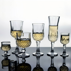 Verres à vin blanc rétro en cristal transparent, verres à vin gaufrés en forme de diamant, flûtes et gobelets pour vin rouge et champagne - Product Image 4