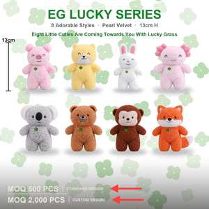 <span class=keywords><strong>Serie</strong></span> Lucky: Mini Peluche in Velluto Perlato da 13cm, 8 Stili (Maiale, Gatto, Coniglio, Axolotl, Koala, Orso, Scimmia, Volpe) - Regalo per Bambini - Product Image 1