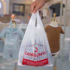 Bolsa de camiseta de plástico HDPE /LDPE a precio de fábrica con impresión de logotipo - Product Image 4