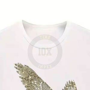 Camisetas de diamantes de imitación de secado rápido para hombres, camisetas de diamantes de imitación para hombres teñidos lisos, camisetas de diamantes de imitación para hombres de bajo precio - Product Image 4