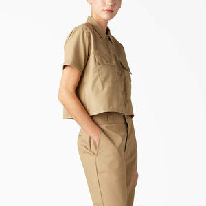 Camisas DE TRABAJO DE uniforme de oficina de manga corta para mujer personalizadas con impresión de logotipo Tops de negocios formales OEM ODM Factory - Product Image 3