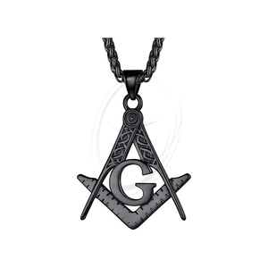 Collar masónico para hombres, símbolo de brújula masónica, acero inoxidable o chapado en oro de 18 quilates, colgante de albañiles libre y aceptado, joyería W - Product Image 1