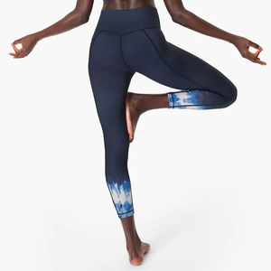 Top venta de ropa de entrenamiento Fitness Running señoras Leggings pantalón Fitness Wear mujeres sublimación impresión Leggings en Color sólido - Product Image 4