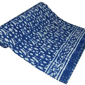 Cubrecama Kantha 100% Algodón, Estampado en Bloques, Teñido a Mano, Hecho a Mano, para Uso Doméstico, Suministro Directo de Fábrica - Product Image 4