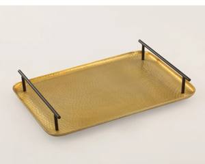 ถาดสแตนเลสสี่เหลี่ยมสีทองสุดหรูเป็นมิตรกับสิ่งแวดล้อมของตกแต่งบ้านเกรดสูงสำหรับโรงแรมกาแฟเสิร์ฟเค้กแต่งงาน - Product Image 4