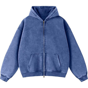 Wholesale 100% Cotton Terry Plain Blank Pullover Drop Shoulder Heavyweight Vintage Acid Wash <b>Hoodie</b> High Quality Oversized Loose - Product Image 1