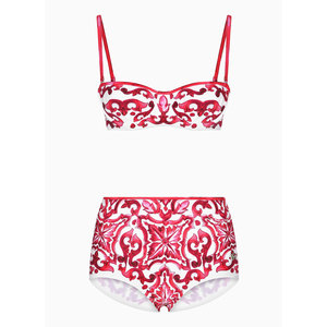 Maillot de bain bikini 2 pièces pour femme en coton biologique de haute qualité, imprimé, avec soutien-gorge triangle brésilien et bretelles respirantes ajustables - Product Image 3