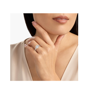 แหวนหมั้นฮาโลสไตล์วินเทจของผู้หญิงแหวนหมั้นเพชรเงินคุณภาพสูงเครื่องประดับตกแต่งอย่างมีสไตล์ - Product Image 3