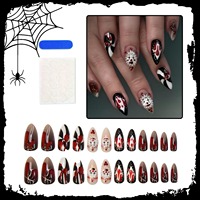 HYC-DZ-509 Faux Ongles à Presser Amande Clown de Cirque Halloween Réutilisables Couverture Complète Luxe Amovibles 24 Pièces