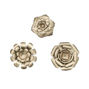 ของตกแต่งบ้านแบบโมเดิร์นทำมือรูปดอกไม้ธรรมชาติแขวนผนังรูปปั้นโลหะหลากสีทองประติมากรรมสมัยใหม่จากประเทศจีน - Product Image 1