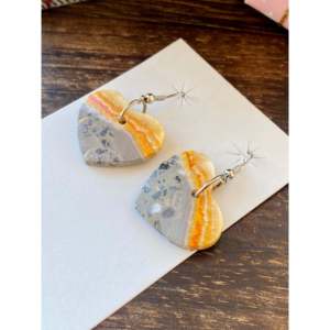 Southwest Handmade Bumblebee Jasper & Sterling <b>Silver</b> Drop <b>Earrings</b> Heart Dangle Design for Gift - Product Image 4