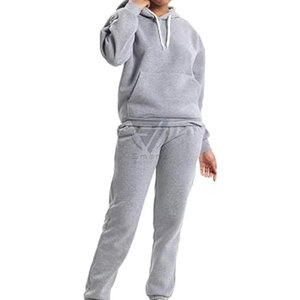 Conjunto de punto de gofres para mujer, ropa de mujer con logotipo de goma, conjunto de 2 uds, chaqueta, chándales, conjunto de Jogger de algodón, ropa de salón, chándal para mujer - Product Image 3
