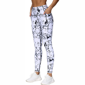 Pantalones de yoga lisos con bolsillos |   Leggings de Cintura Alta para Mujer, Control de Abdomen, Transpirables, Resistentes al Viento, Ecológicos y de Secado Rápido - Product Image 3