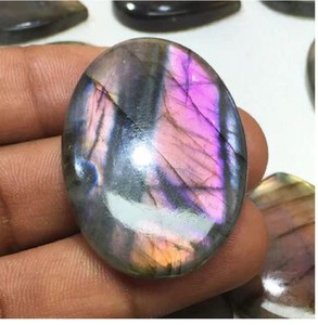 Cabochon en fluorite violette coupe ovale 3mm forme de lune pierres précieuses en vrac de haute qualité - Product Image 4