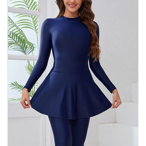 Maillots de bain islamiques à manches longues pour femmes Modeste musulman 4 PCS | Couverture complète Rash Guard | Maillots de bain arabes - Product Image 2