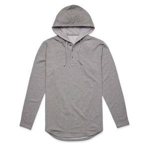 Camiseta con capucha raglán de algodón de manga larga ligera informal para hombre, sudaderas con dobladillo redondo, camiseta de manga larga con capucha - Product Image 6