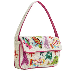 Sac à bandoulière en perles de style animalier, logo personnalisé, broderie perlée, sac à main avec design en perles - Product Image 1