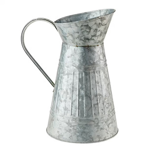 <b>Iron</b> Pitcher Decorative Galvanized Metal <b>Water</b> Pitcher with Large Handle Perfect for Home Resurgent Use - Product Image 3