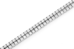 Juego de puntas de dos filas de plata de ley certificada IGI de diamante cultivado en laboratorio de alta calidad, pulsera de tenis única de diseño clásico para mujer - Product Image 6