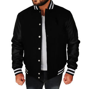 Chaquetas de béisbol de satén para hombre más vendidas, nuevo diseño ajustado, chaqueta Bomber de satén de poliéster 100% con cuello levantado para invierno - Product Image 2