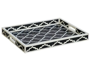 Plateau de service incrusté d'os de qualité supérieure Base en bois durable décor à la maison pour cuisine salle à manger Table basse - Product Image 6